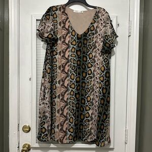 Saints & Heart Snake Print Dress Sz Large